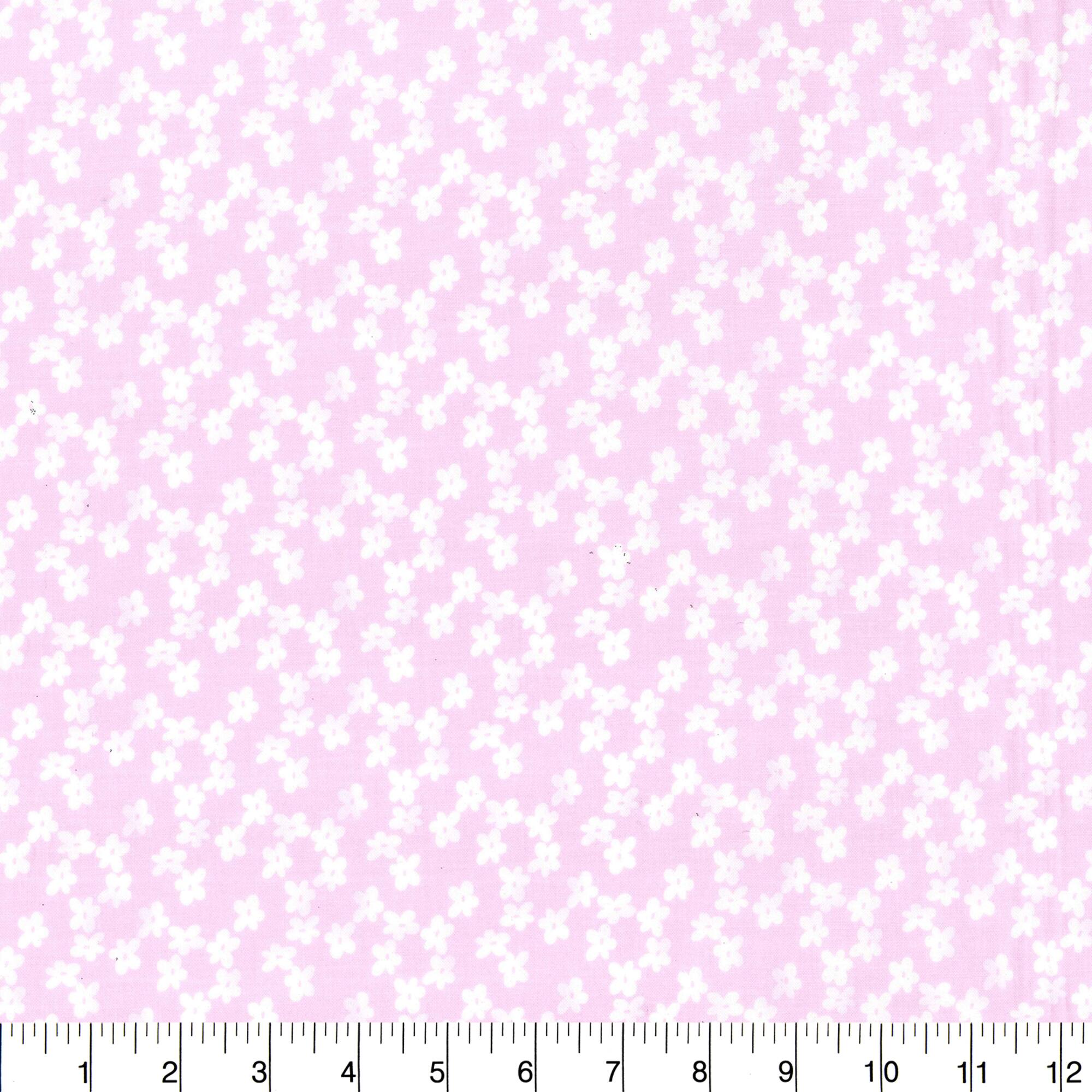 Fabric Traditions Pink Tonal Flowers Cotton Fabric